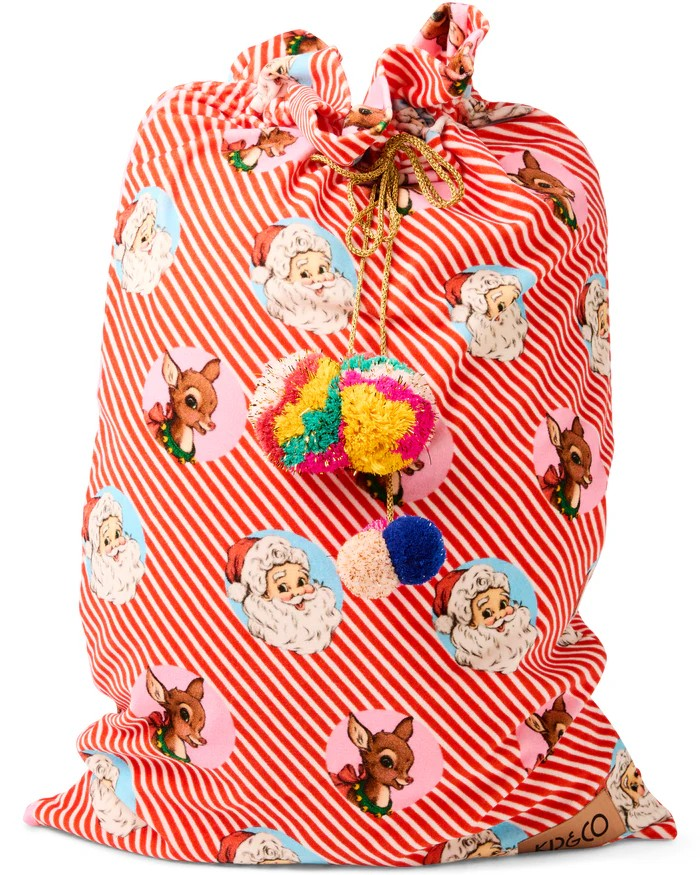 I LOVE CHRISTMAS SANTA SACK VELVET SPOT KIP & CO ONE SIZE