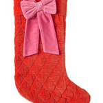 CHRISTMAS BOW VELVET STOCKING ONE SIZE KIP & CO