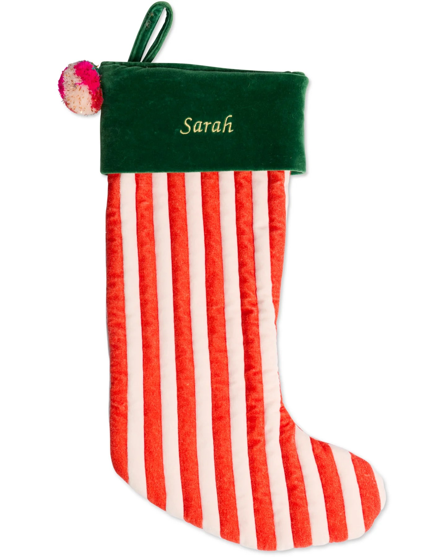 JOLLY CHRISTMAS VELVET STOCKING ONE SIZE KIP & CO