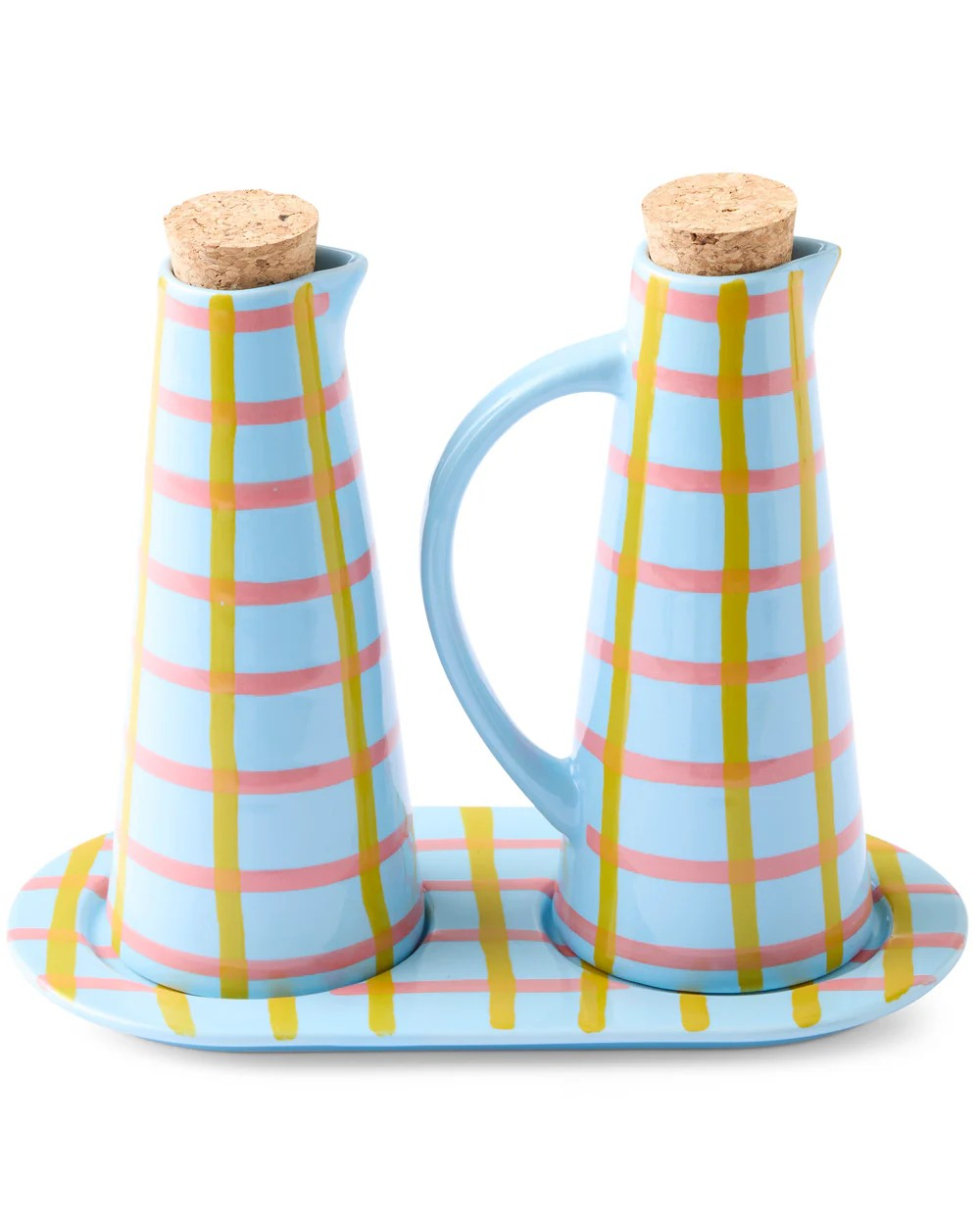 KIP & CO CALLAWAY TARTAN OIL AND VINEGAR SET ONE SIZE