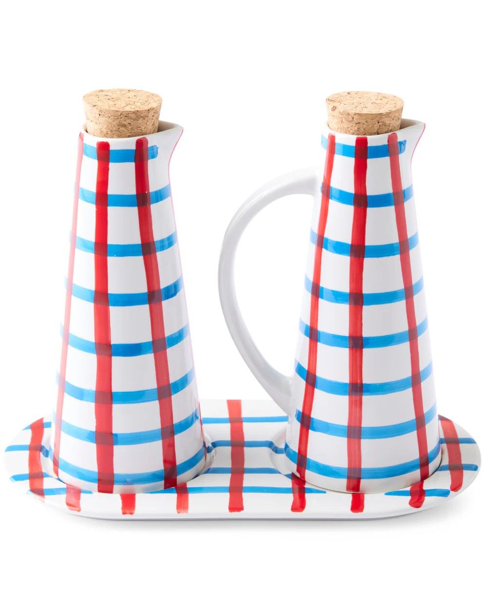 KIP & CO BON APPETIT TARTAN OIL AND VINEGAR SET ONE SIZE