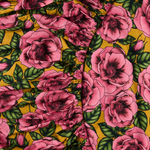 KIP & CO GOLDEN PEONY ORGANIC COTTON FITTED SHEET KING