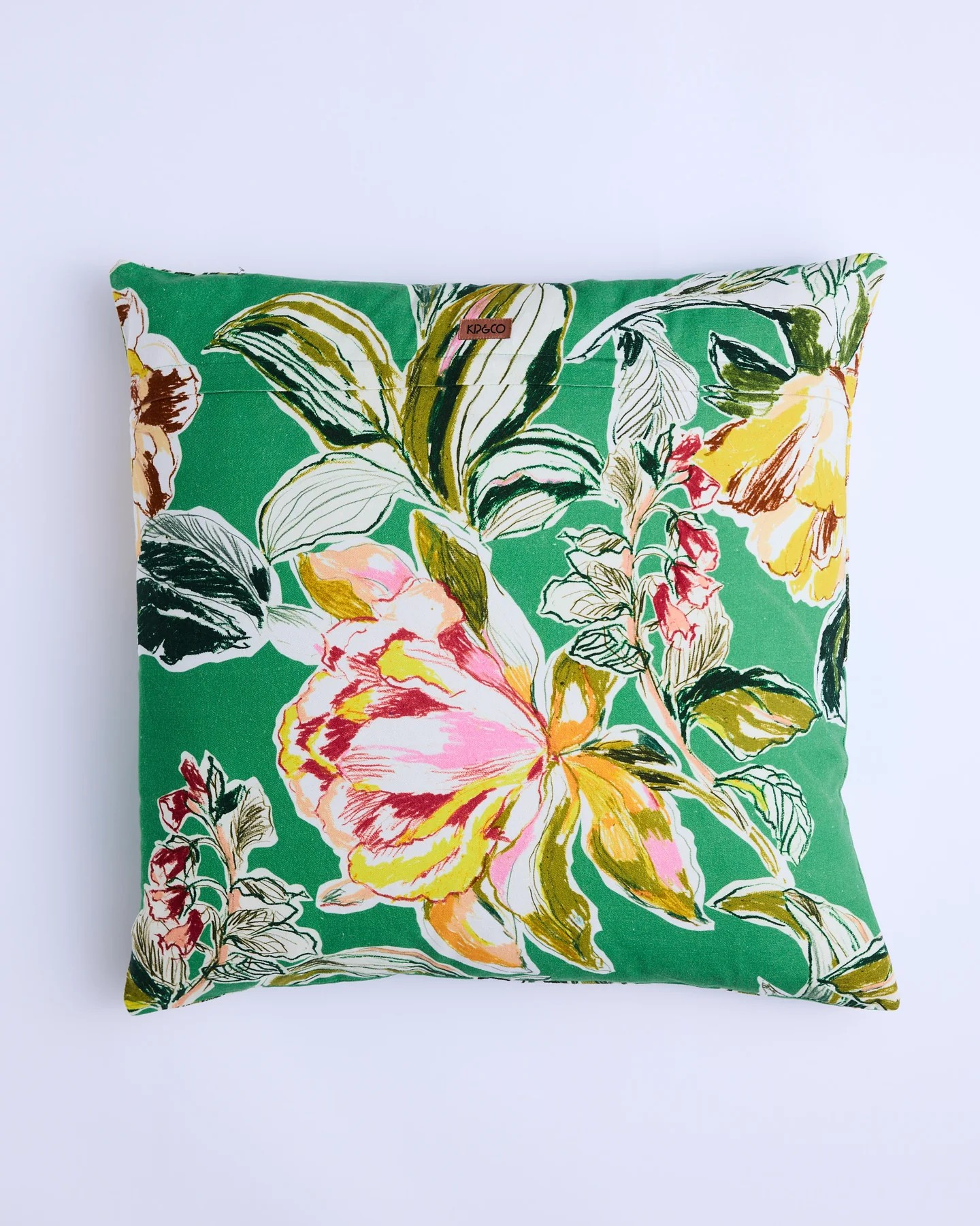 SOMERSET GREEN EMBROIDERED CUSHION ONE SIZE KIP & CO