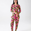 KIP & CO GOLDEN PEONY ADULT ORGANIC COTTON LONG SLEEVE SHIRT & PANT PYJAMA SET SIZE 10