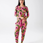 KIP & CO GOLDEN PEONY ADULT ORGANIC COTTON LONG SLEEVE SHIRT & PANT PYJAMA SET SIZE 10