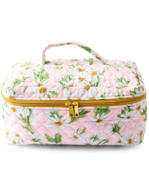 KIP & CO SWEET DAISY QUILTED COTTON TOILETRY CASE ONE SIZE