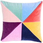 KIP & CO LUSTRE PANELLED VELVET CUSHION  ONE SIZE