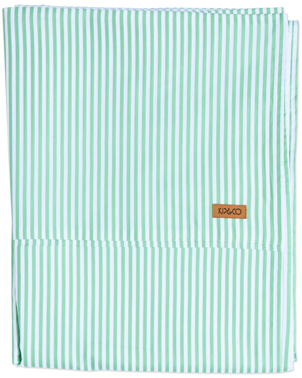 KIP & CO TARRAGON STRIPE ORGANIC COTTON FLAT SHEET KING