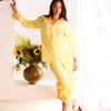 KIP & CO GLOW IN YELOW AULT BAMBOO COTTON LONG SLEEVE SHIRT & PANT PYJAMA SET SIZE 10