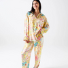 KIP & CO FOREVER FLORAL BUTTER ADULT ORGANIC COTTON LONG SLEEVE PYJAMA TOP AND SLOUCH PANT SET SIZE 12