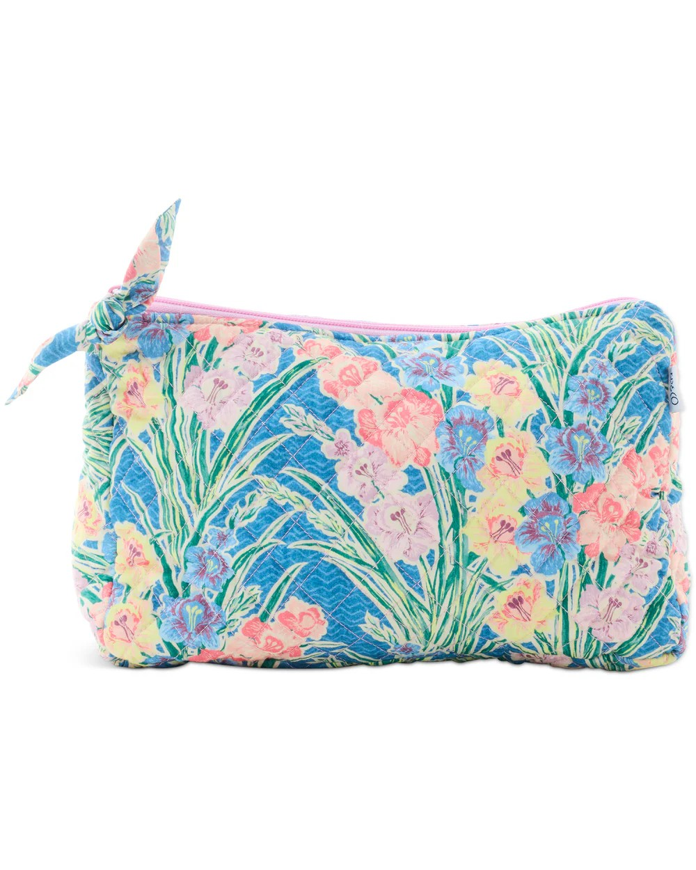 KIP & CO X ANNA SPIRO GLADIOLUS QUILTED COTTON TOILETRY PURSE