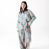 KIP & CO X ANNA SPIRO GLADIOLUS ADULT ORGANIC COTTON LONG SLEEVE SHIRT & PANT PYJAMA SET