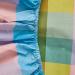 KIP & CO SORBET TARTAN LINEN FLAT SHEET KING 