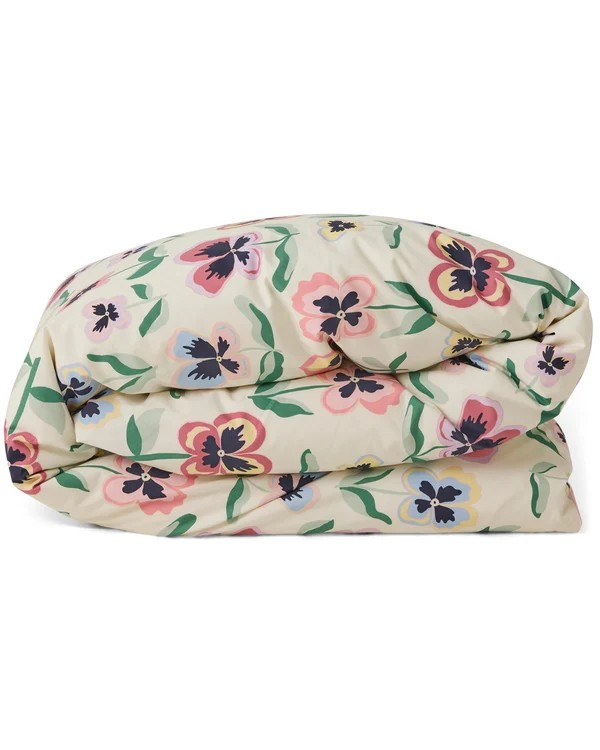KIP & CO PRETTY PANSY ORGANIC COTTON QUILT COVER QUEEN
