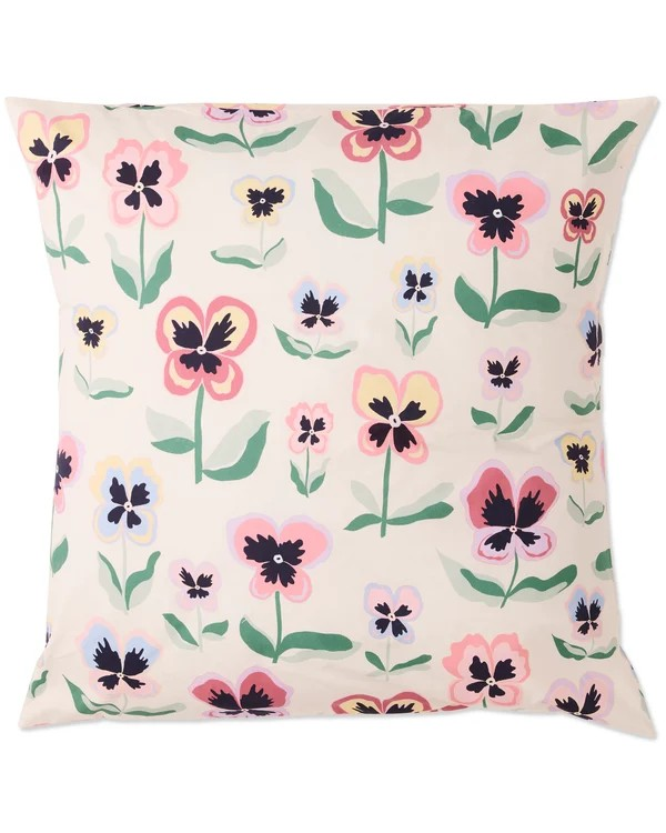 KIP & CO PRETTY PANSY ORGANIC COTTON EUROPEAN PILLOWCASES 2P SET