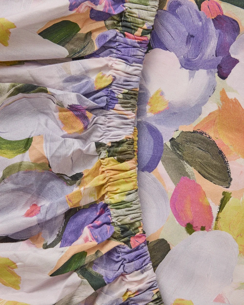 KIP & CO FLOURISH ORGANIC COTTON FITTED SHEET QUEEN