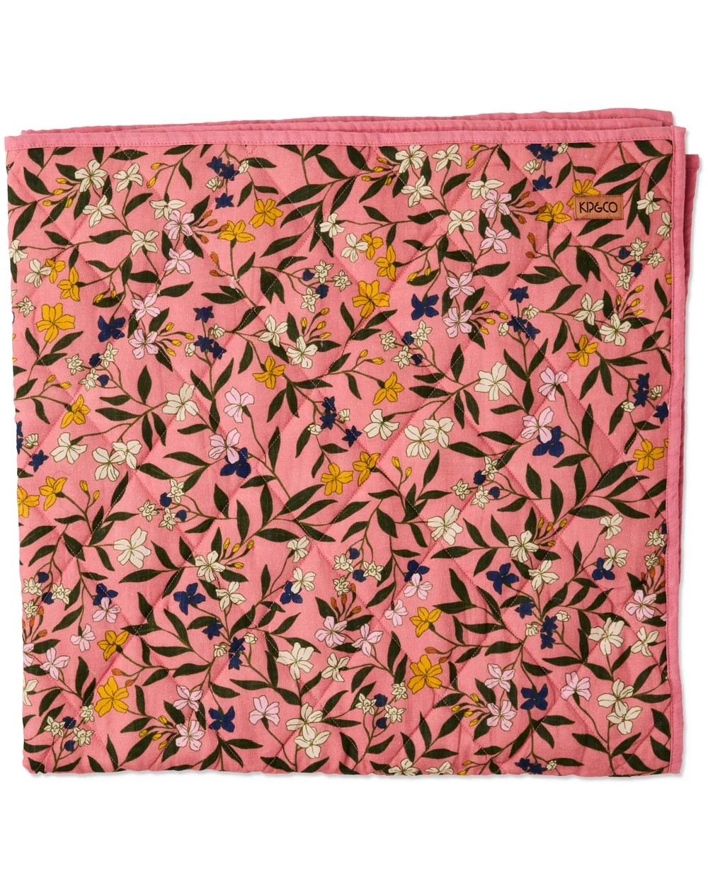 KIP & CO CANOPY BLUSH LINEN QUILTED BEDSPREAD ONE SIZE