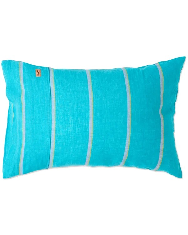 KIP & CO AEGEAN STRIPE LINEN PILLOWCASES 2P STD SET