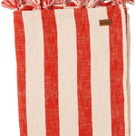 KIP & CO ROMA RED WOVEN STRIPE THROW ONE SIZE