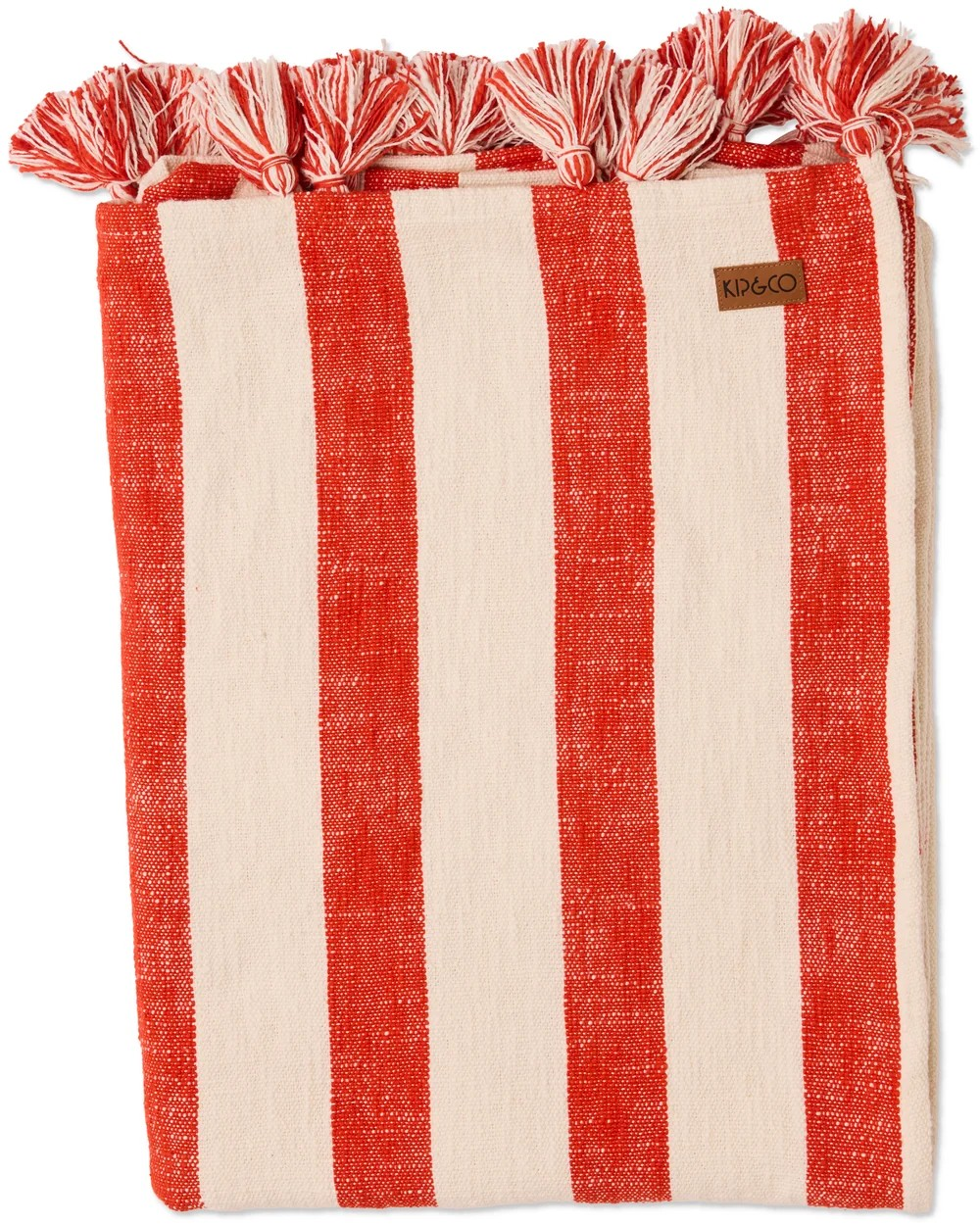 KIP & CO ROMA RED WOVEN STRIPE THROW ONE SIZE