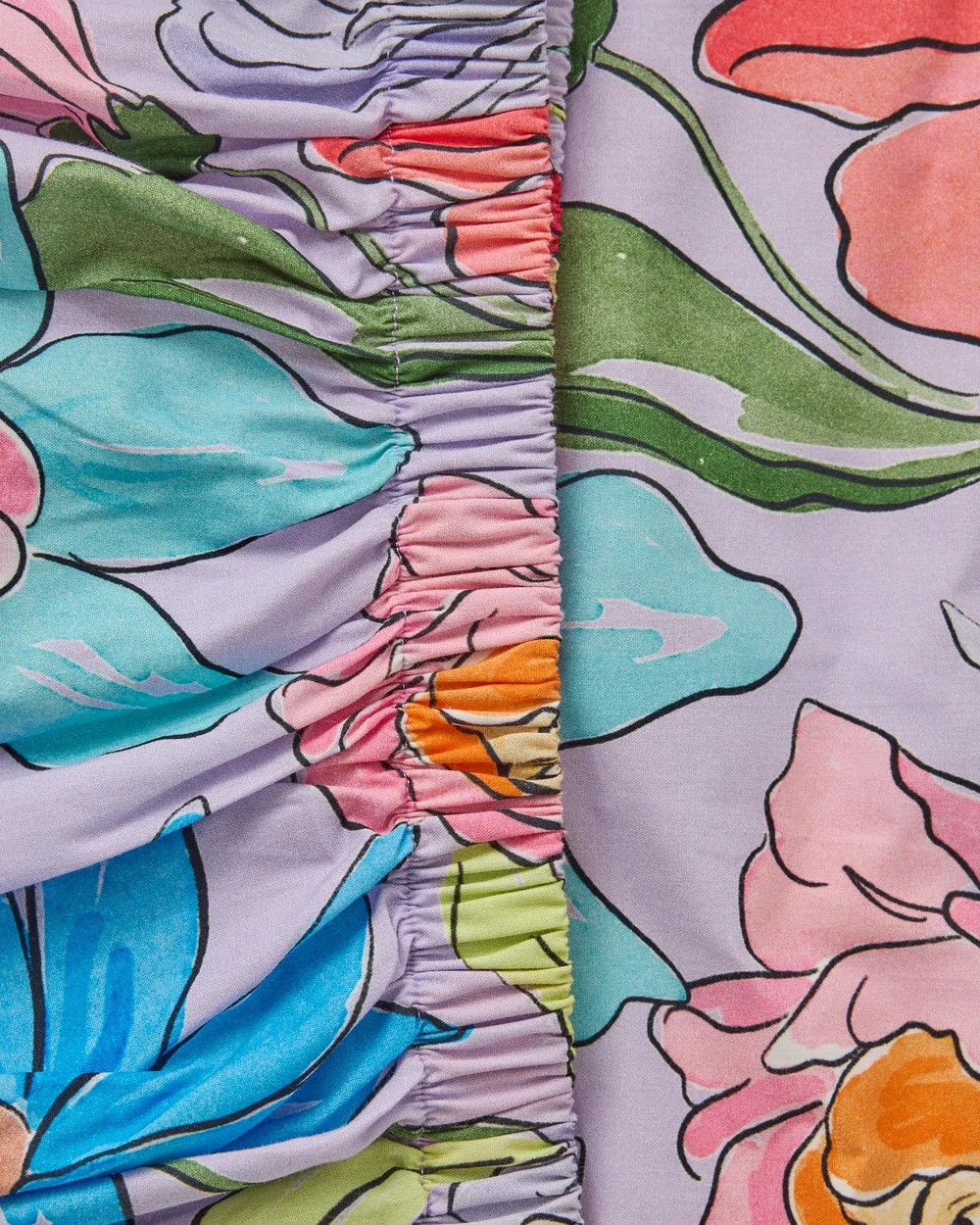 KIP & CO FLOWER GIRL ORGANIC COTTON FITTED SHEET QUEEN