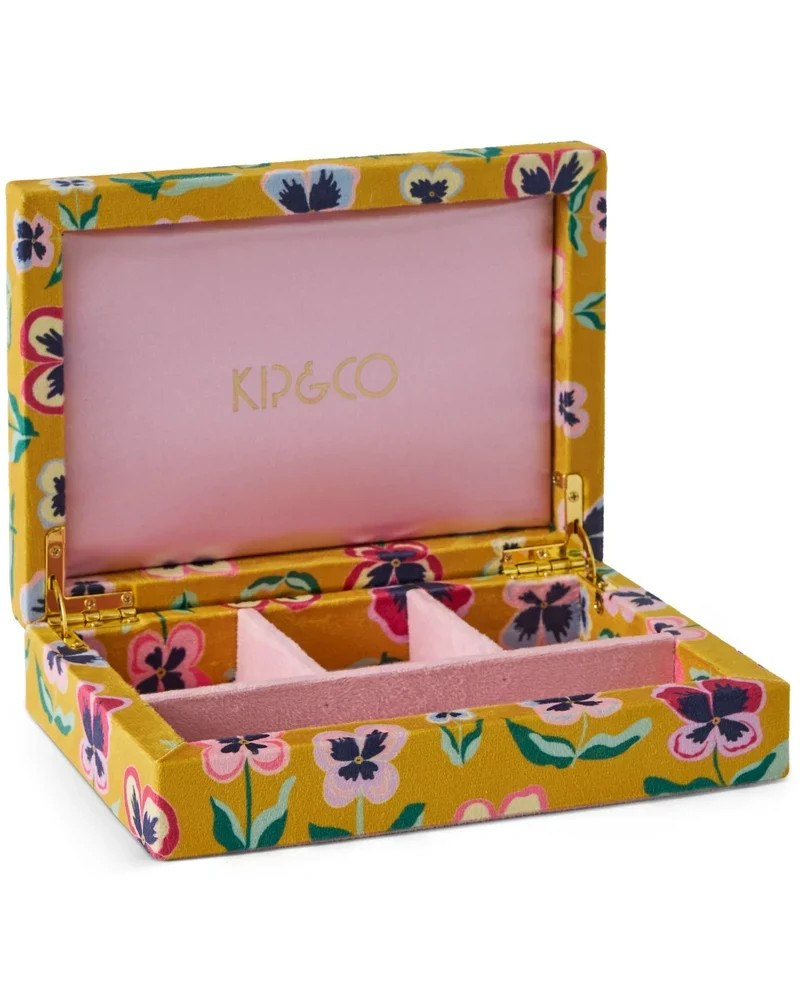 KIP & CO PRETTY PANSY VELVET JEWELLERY BOX SMALL ONE SIZE