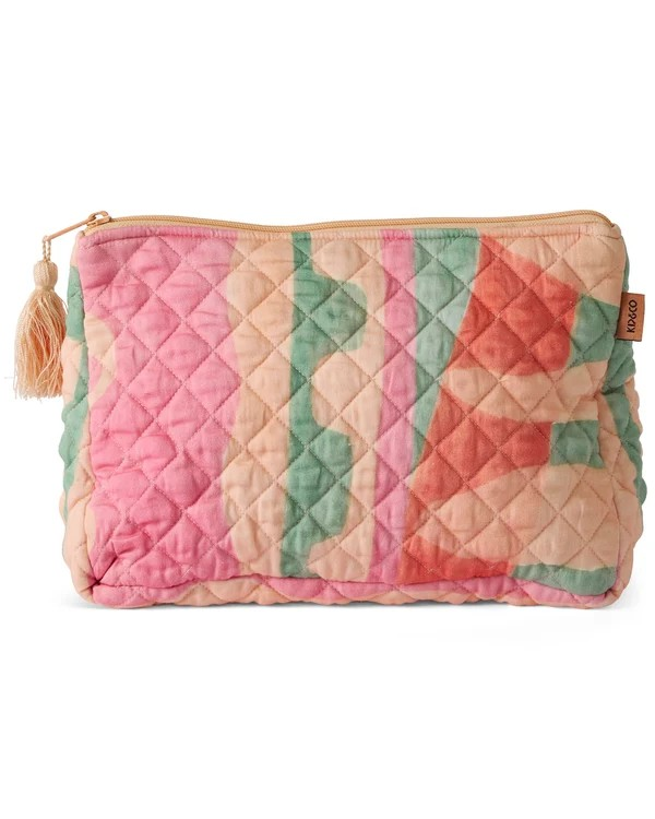 KIP & CO SUN SOAKED QUILTED COTTON TOILETRY PURSE ONE SIZE