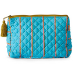 KIP & CO AGEAN STRIPE QUILTED COTTON TOILETRY PURSE ONE SIZE