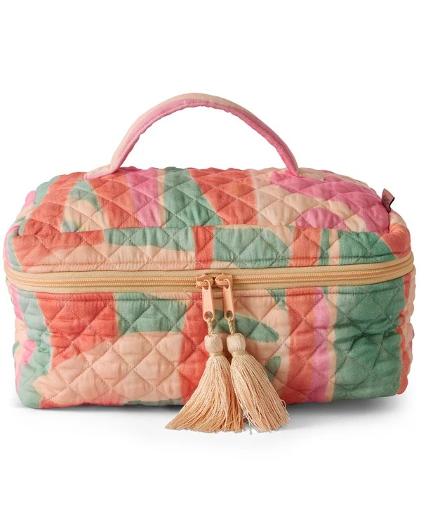 KIP & CO SUN SOAKED QUILTED COTTON TOILETRY CASE ONE SIZE