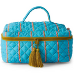 KIP & CO AEGEAN STRIPE QUILTED COTTON TOILETRY CASE ONE SIZE