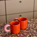 KIP & CO RED MUG 2P SET ON SIZE