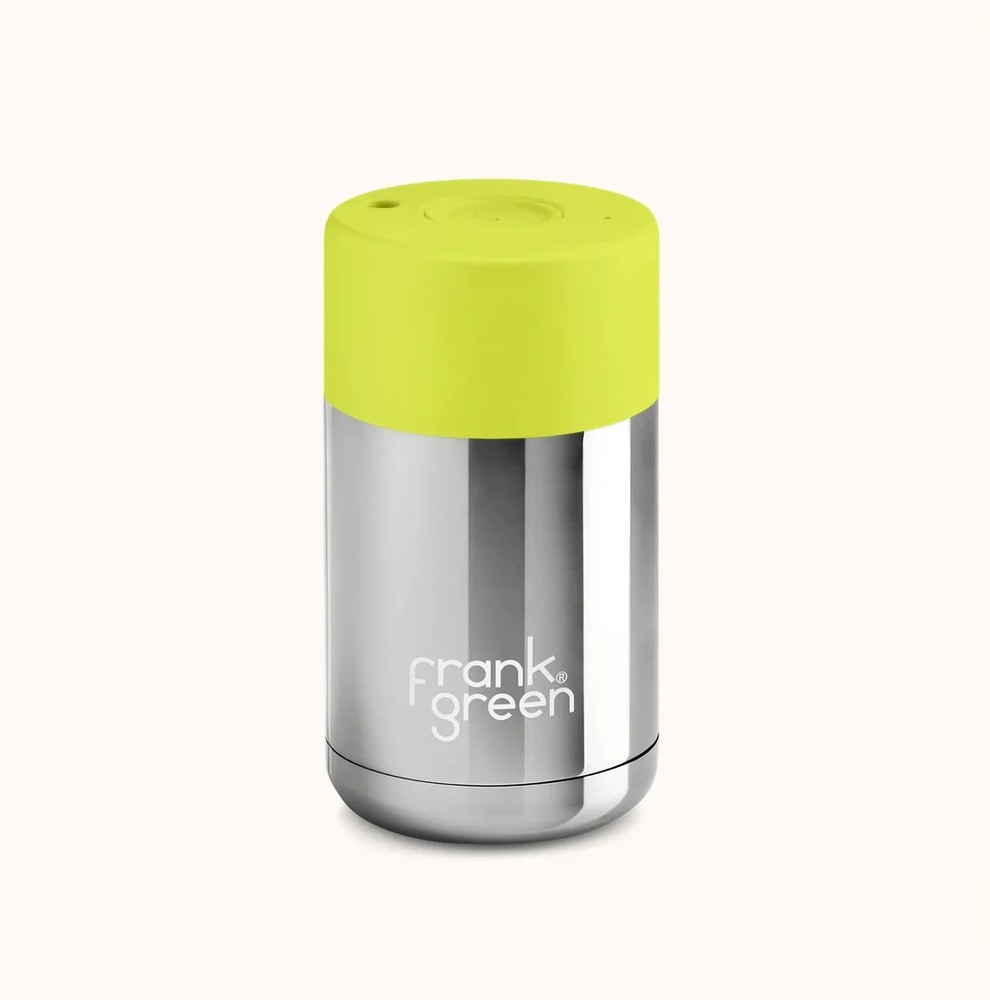 FRANK GREEN REUSABLE CUP 10OZ FLURO BUTTON LID