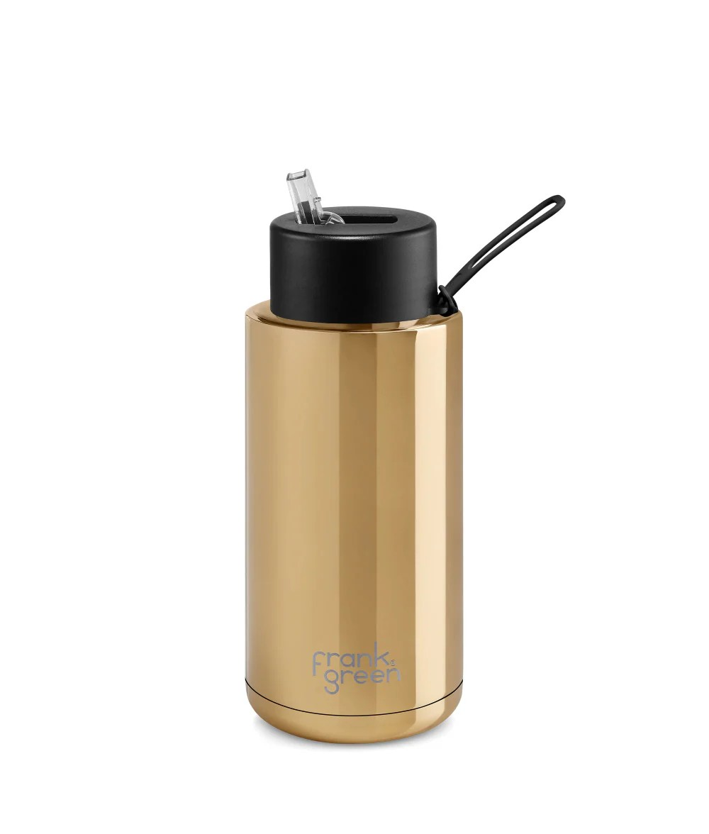 FRANK GREEN 34OZ GOLD/ BLACK DRINK BOTTLE 