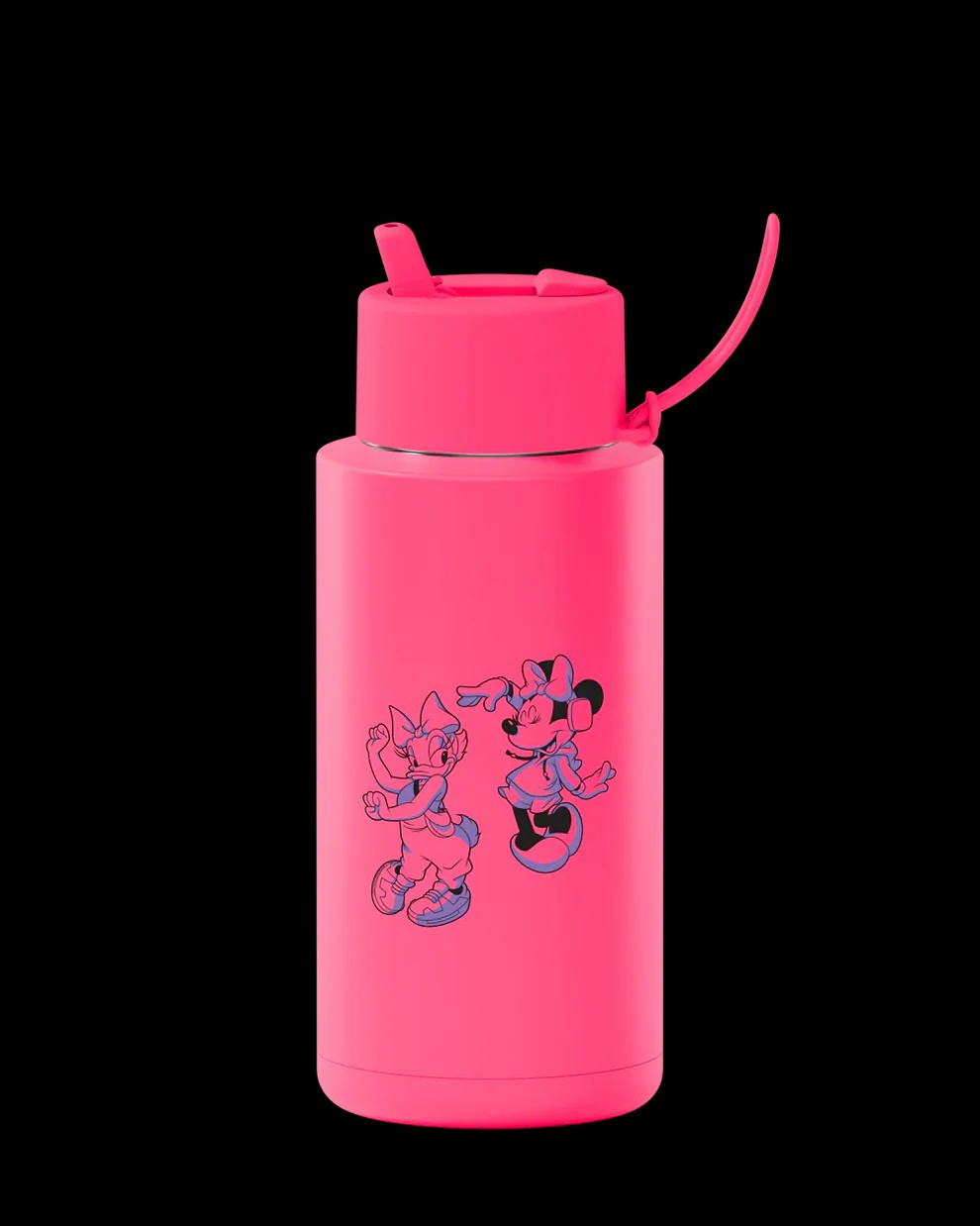 FRANK GREEN 1LITRE DAISY NEON PINK WATER BOTTLE