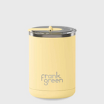 12OZ CERAMIC COFFEE CUP WITH HINGED LID BUTTERMILK