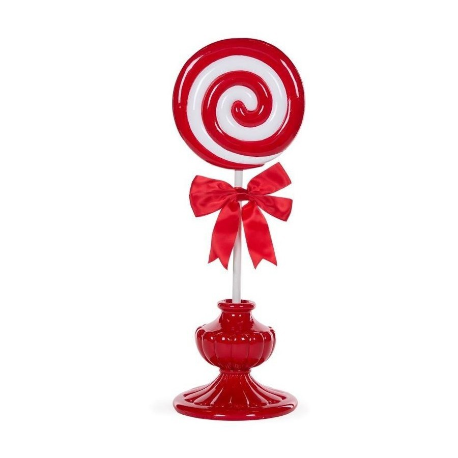 POTTED RED PEPPERMINT LOLLIPOP 55.9 CM 