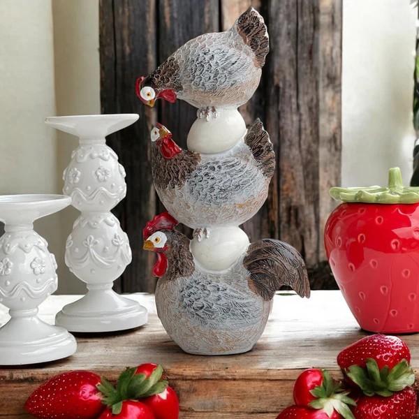 RUSTIC HEN STACK WITH EGGS