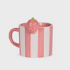PINK STRAWBERRY STRIPE MUG