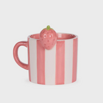 PINK STRAWBERRY STRIPE MUG