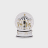 12CM MUSICAL GOLD AND WHITE MERRY GO ROUND SNOW GLOBE
