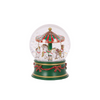 MUSICAL RED & GREEN MERRY GO ROUND SNOW GLOBE