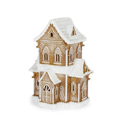 LED PIPED GINGERBREAD MANSION