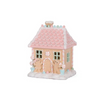 LED PIPED PASTEL GINGERBREAD COTTAGE 