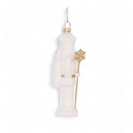 GLASS WHITE NUTCRACKER HANGING 