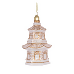 HOLLY AND IVY GOLD PAGODA HANDING ORNAMENT