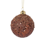 CHOCOLATE SPECKLED BEADED BAUBLES