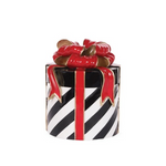 HOLLY AND IVY 25.5CM BLACK STRIPED PRESENT
