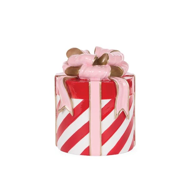 HOLLY AND IVY 20.5CM PINK BOW PRESENT