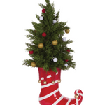 RED STRIPE ELF BOOT CHRISTMAS TREE