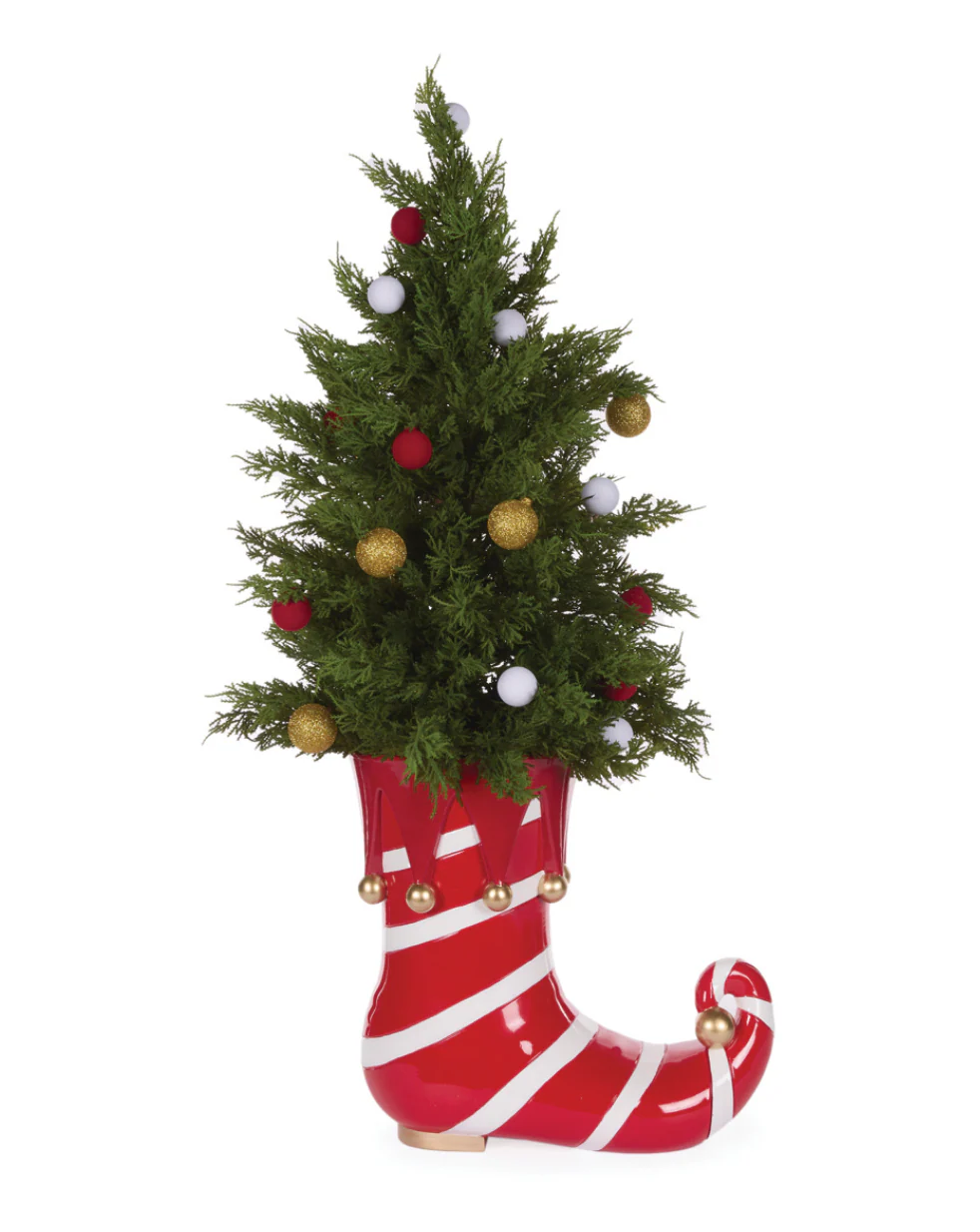 RED STRIPE ELF BOOT CHRISTMAS TREE